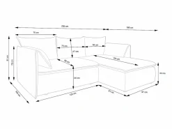 Sofá cama rinconera derecha de pana -TEODORA de Pascal Morabito^Vente-unique Discount