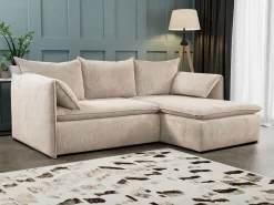 Sofá cama rinconera derecha de pana -TEODORA de Pascal Morabito^Vente-unique Discount