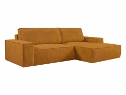 Vente-unique Sofá Vintage|Sofá cama rinconera derecha de pana AMELIA