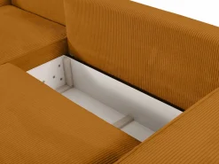 Vente-unique Sofá Vintage|Sofá cama rinconera derecha de pana AMELIA