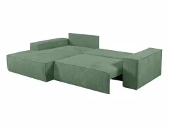Vente-unique Todos Los Sofás|Sofá De Terciopelo|Sofá cama rinconera izquierda de pana color AMELIA