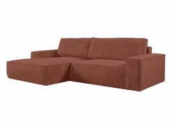 Sofá cama rinconera izquierda de pana AMELIA^Vente-unique Best
