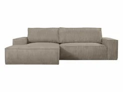 Vente-unique Sofá - 4 Plazas|Sofá cama rinconera izquierda de pana color AMELIA