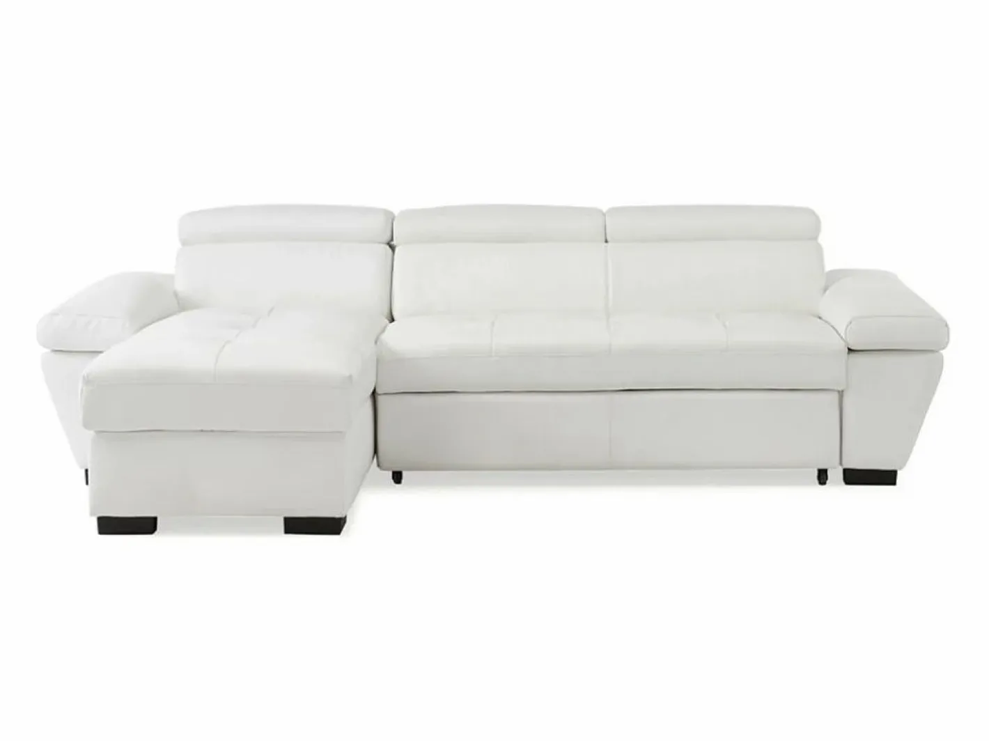 LINEA SOFA Sofá cama rinconera ángulo izquierdo bimateria piel JONOVA - Blanco