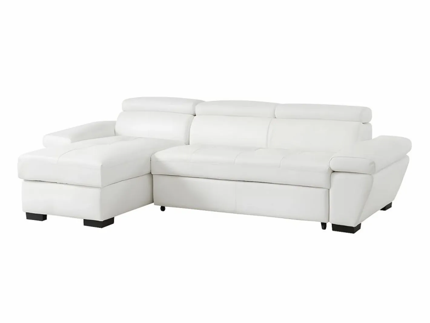 LINEA SOFA Sofá cama rinconera ángulo izquierdo bimateria piel JONOVA - Blanco
