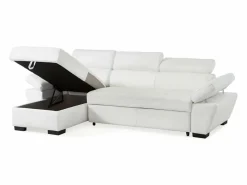 LINEA SOFA Sofá cama rinconera ángulo izquierdo bimateria piel JONOVA - Blanco