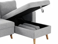 Sofá cama rinconera reversible de tela con arcón KORI^Vente-unique Online