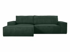 Vente-unique Todos Los Sofás|Sofá De Terciopelo|Sofá cama rinconera terciopelo canalé AMELIA - Ángulo izquierdo