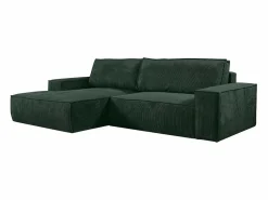 Vente-unique Todos Los Sofás|Sofá De Terciopelo|Sofá cama rinconera terciopelo canalé AMELIA - Ángulo izquierdo