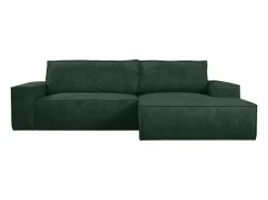 Sofá cama rinconera terciopelo canalé AMELIA - Ángulo derecho^Vente-unique Hot