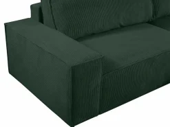 Sofá cama rinconera terciopelo canalé AMELIA - Ángulo derecho^Vente-unique Hot