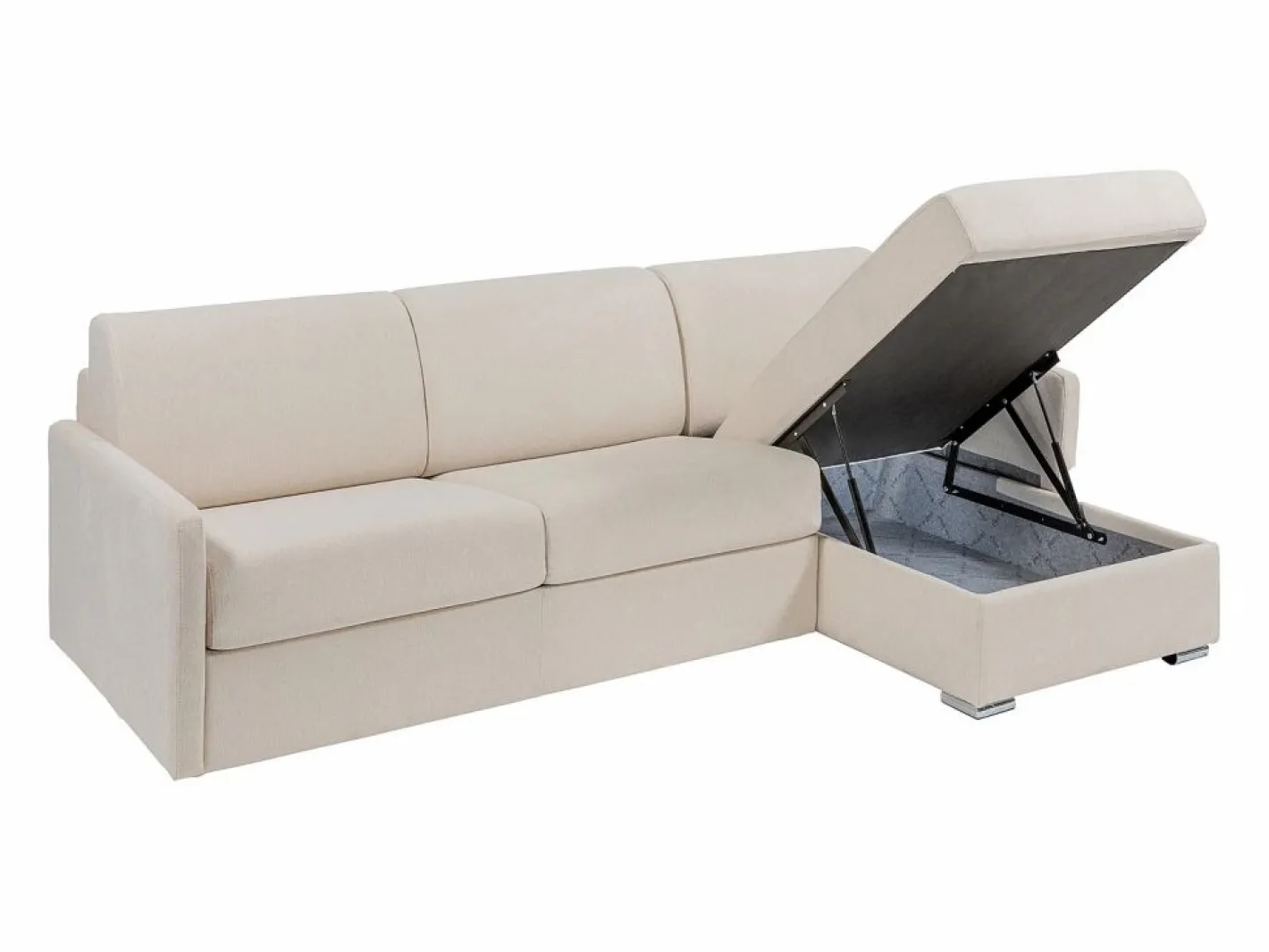 Vente-unique Sofás Y Sillones|Sofá De Tela|Sofá cama rinconera tipo italiano de tela cama de 160 cm lamas de 18 cm CALIFE