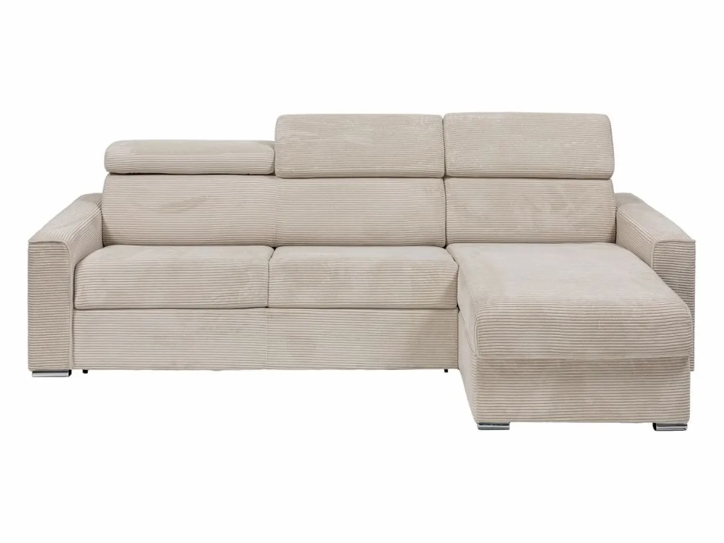 Vente-unique Sofás Y Sillones|Sofá cama rinconera tipo italiano de pana - Colchón de láminas de 160 cm VIZIR