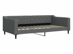 vidaxl Cama Diván|Cama Nido|Sofá cama sin colchón tela oscuro 100x200 cm