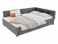 Sofá cama 140x200 cm - con 2 cajones - con puertos USB + Type C - con luz LED - (colchón no incluido)^ModernLuxe Best