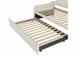 Sofá cama 90x200/180x200 cm - con cama nido - con banda luminosa LED - terciopelo - (colchón no incluido)^ModernLuxe Clearance