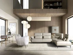 Angel Cerda Sofá chaise longue derecha piel arena 6213 Beige Outlet