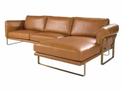 Sofá chaise longue derecha piel camel 6232^Angel Cerda New