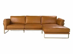 Sofá chaise longue derecha piel camel 6232^Angel Cerda New