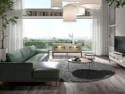 Angel Cerda Sofá chaise longue izquierda piel 6200 Verde