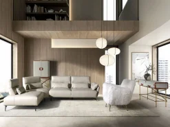 Angel Cerda Sofá chaise longue izquierda piel arena 6214 Beige Sale