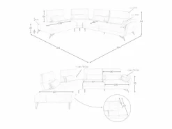 Angel Cerda Sofá chaise longue izquierda piel arena 6214 Beige Sale
