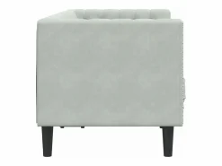 Clicnbuy Sofá Chesterfield 2 plazas con cojines terciopelo claro Gris Best