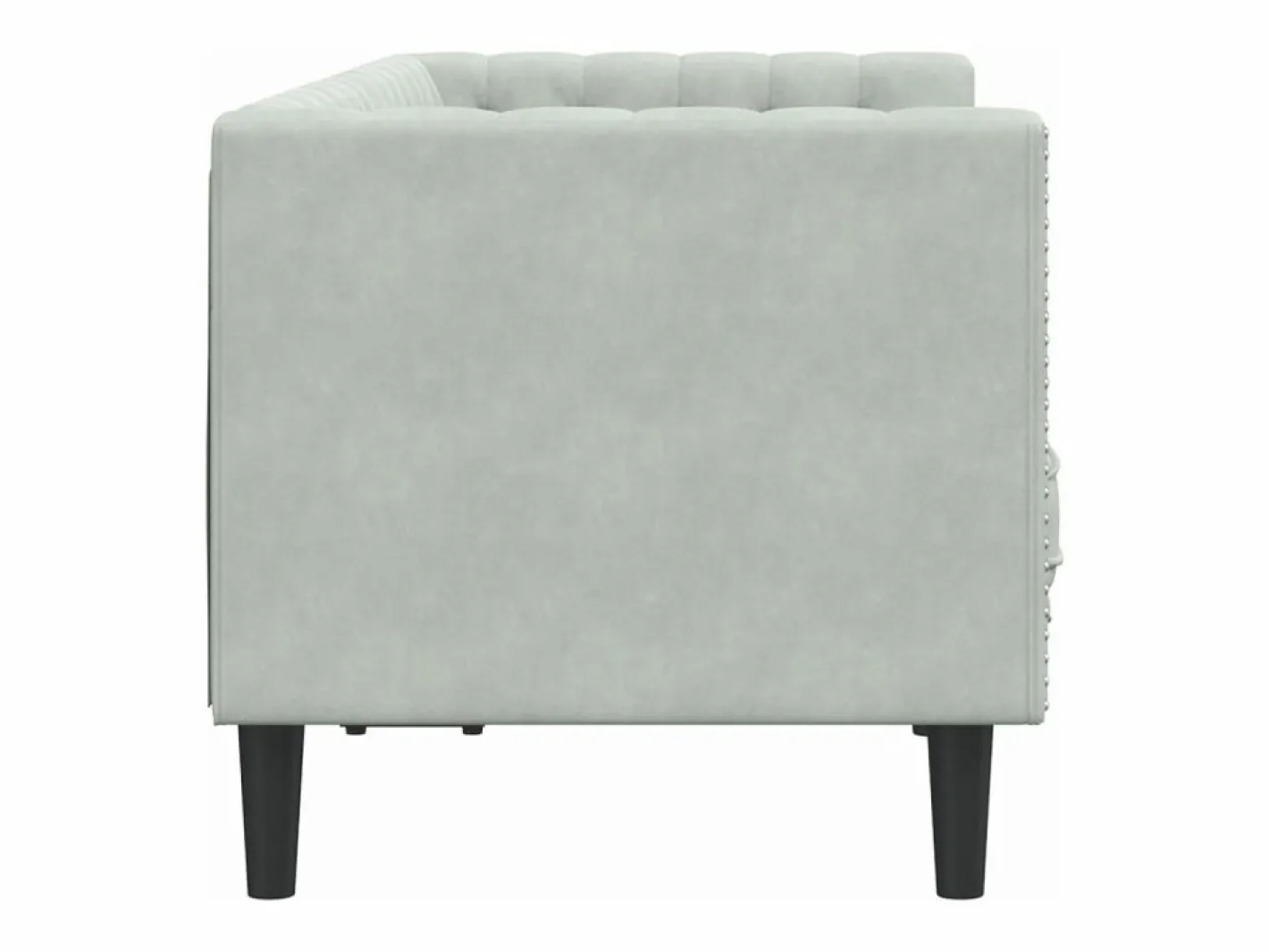 Clicnbuy Sofá Chesterfield 2 plazas con cojines terciopelo claro Gris Best