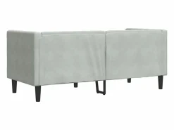 Clicnbuy Sofá Chesterfield 2 plazas con cojines terciopelo claro Gris Best