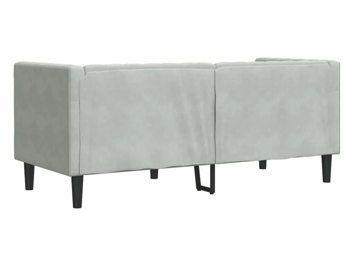 Clicnbuy Sofá Chesterfield 2 plazas con cojines terciopelo claro Gris Best