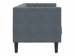 Clicnbuy Sofás Chesterfield|Sofá Chesterfield 3 plazas con cojines terciopelo oscuro