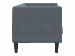 Sofá Chesterfield 2 plazas con cojines terciopelo oscuro^Clicnbuy Best
