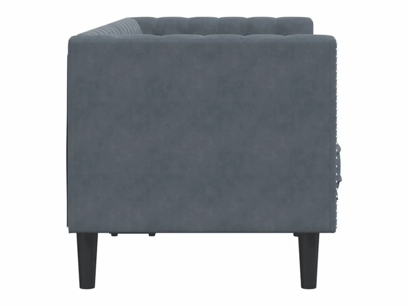 Sofá Chesterfield 2 plazas con cojines terciopelo oscuro^Clicnbuy Best