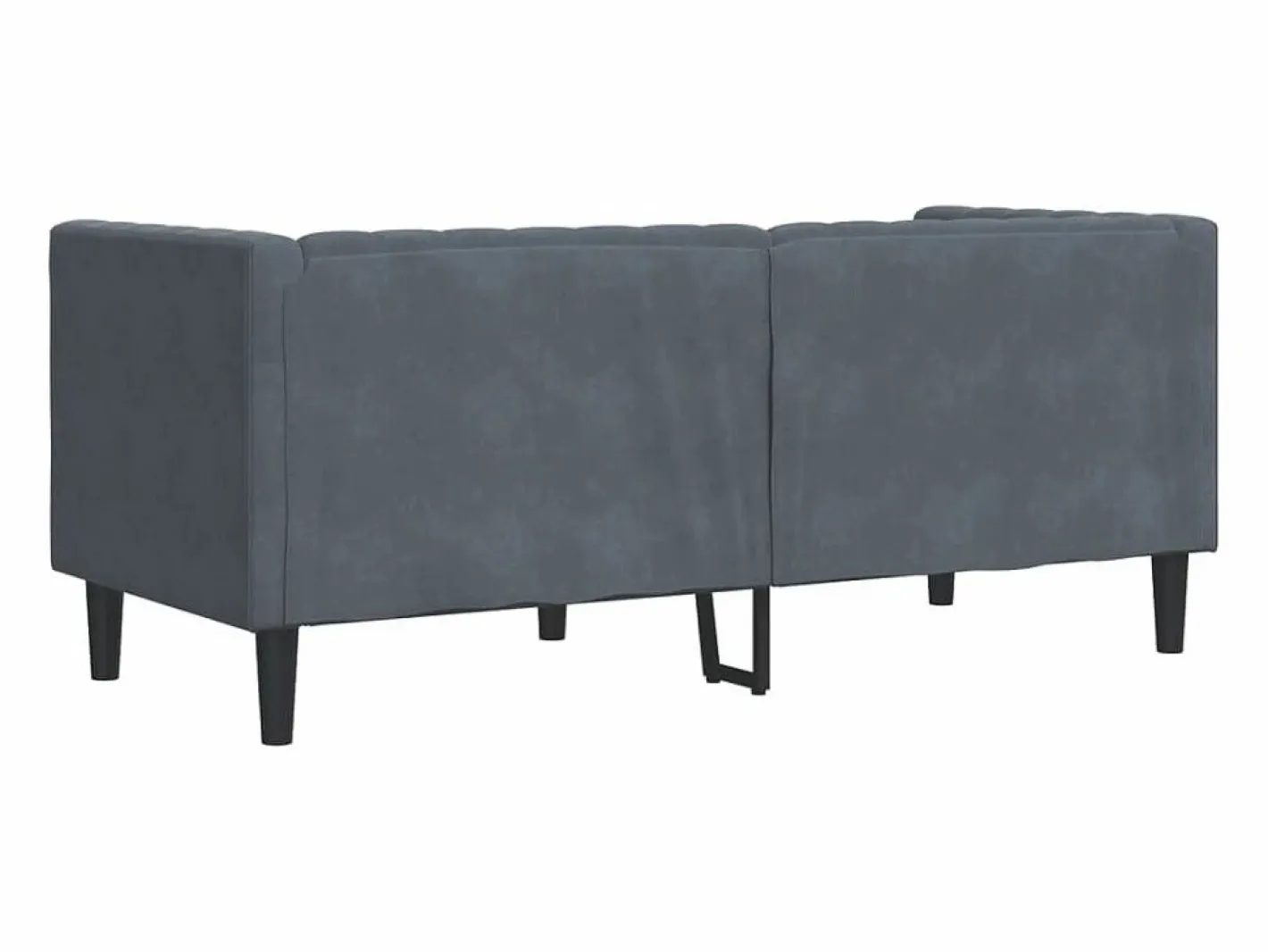 Sofá Chesterfield 2 plazas con cojines terciopelo oscuro^Clicnbuy Best