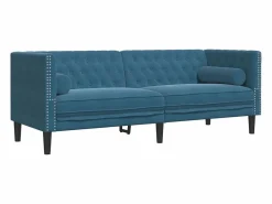 Clicnbuy Sofás Chesterfield|Sofá Chesterfield 3 plazas con cojines terciopelo