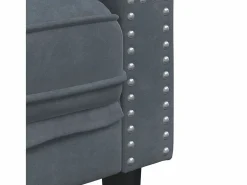 vidaxl Sofá Chesterfield 3 plazas con cojines terciopelo oscuro Gris Best