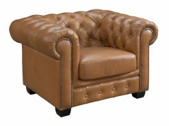 Sofá chesterfield 3+1 plazas 100% piel de búfalo Caramel vintage BRENTON^LINEA SOFA Best