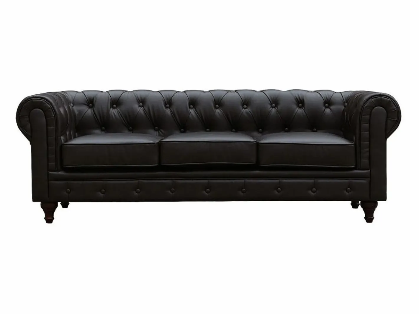 Habitat et jardin Sofás Chesterfield|Sofá Chesterfield "Aliza" 3 plazas - Marron