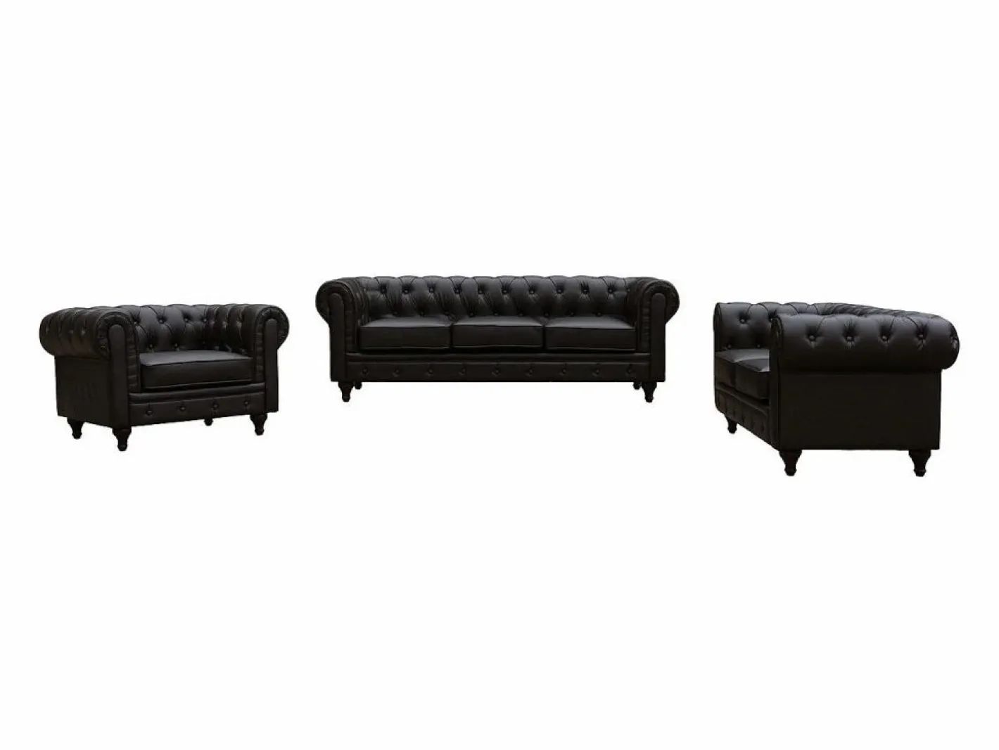 Habitat et jardin Sofás Chesterfield|Sofá Chesterfield "Aliza" 3 plazas - Marron