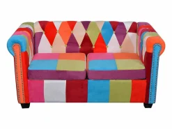 Clicnbuy Sofás Chesterfield|Sofá Chesterfield de 2 plazas tela
