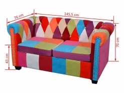 Clicnbuy Sofás Chesterfield|Sofá Chesterfield de 2 plazas tela