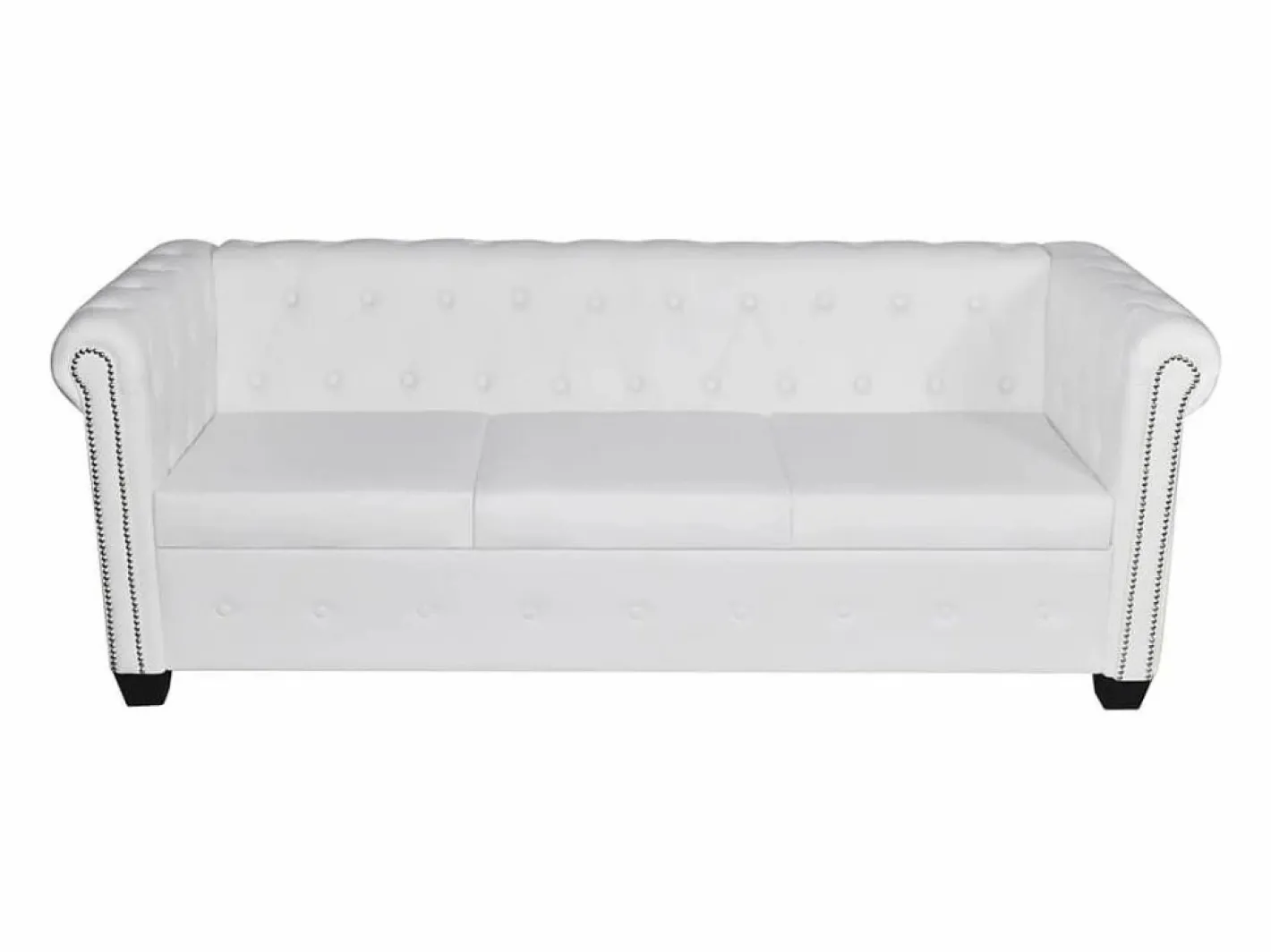 Clicnbuy Sofás Chesterfield|Sofás De Piel Sintética|Sofá Chesterfield de 3 plazas cuero sintético