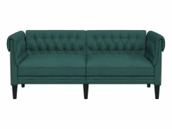 Clicnbuy Sofá Chesterfield de 2 plazas tela oscuro Verde Outlet