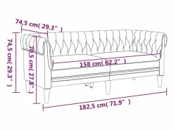 Clicnbuy Sofá Chesterfield de 2 plazas tela oscuro Verde Outlet