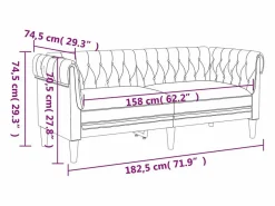 Clicnbuy Sofás Chesterfield|Sofá chesterfield de 2 plazas tela