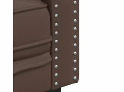 Sofá Chesterfield de 2 plazas cuero artificial marrón^Clicnbuy Discount