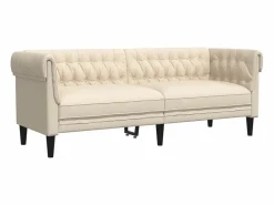 Sofá Chesterfield de 3 plazas tela^Clicnbuy Outlet