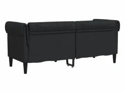Clicnbuy Sofá Chesterfield de 2 plazas tela Negro Sale