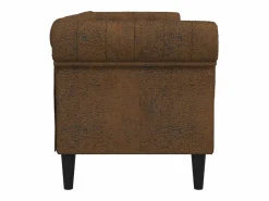 Clicnbuy Sofás Chesterfield|Sofá Chesterfield de 3 plazas tela marrón