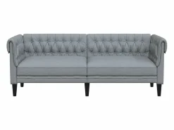 Clicnbuy Sofá Chesterfield de 3 plazas tela claro Gris New